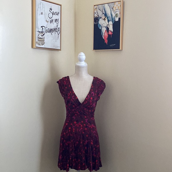 Free People Red It Takes Two Wrap Dress - Picture 2 of 14